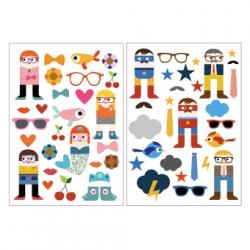 2 planches de Stickers Filles et Garçons My Name is Simone